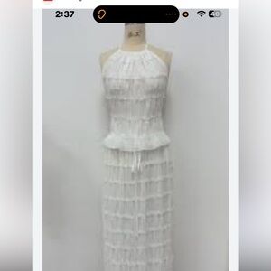 Elegant White Halter Dress